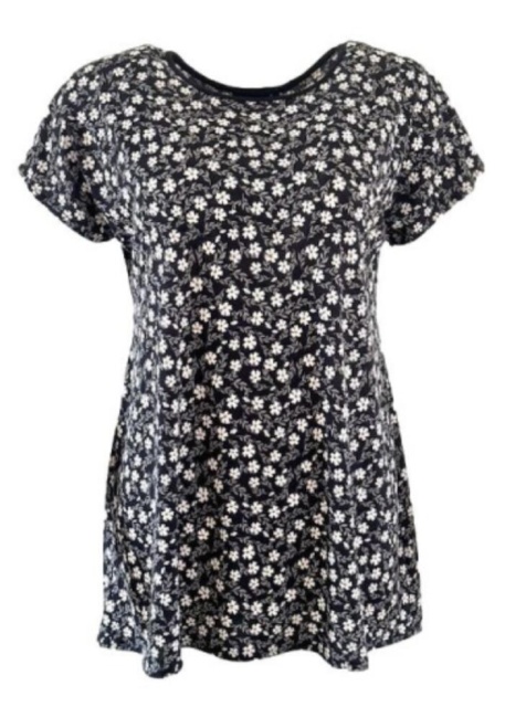 Saloos Black Daisy Design Top